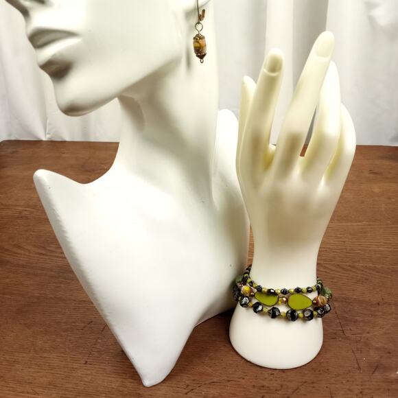 HANDMADE Triple Confetti Bracelet & Earrings - Picture 7 of 7